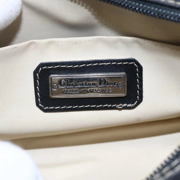 Christian Dior Honeycomb Canvas Pouch PVC Leather Black - Picture 13 of 14